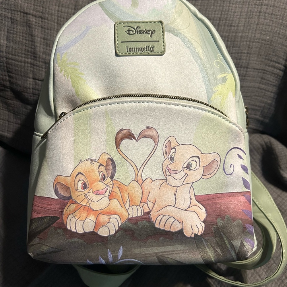 Disney Loungefly Simba and Nala Kids Backpack - Light Green